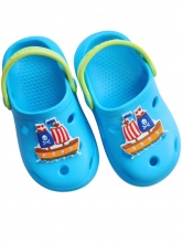 Детские сабо TinGo RB22132-254 (голубой с салатом, пиратский корабль)